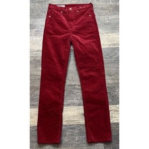GAP Vintage Slim High-Rise Corduroy Pants Red Burgundy Size 24 (00R)